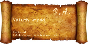 Valuch Árpád névjegykártya