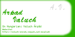 arpad valuch business card