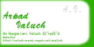 arpad valuch business card